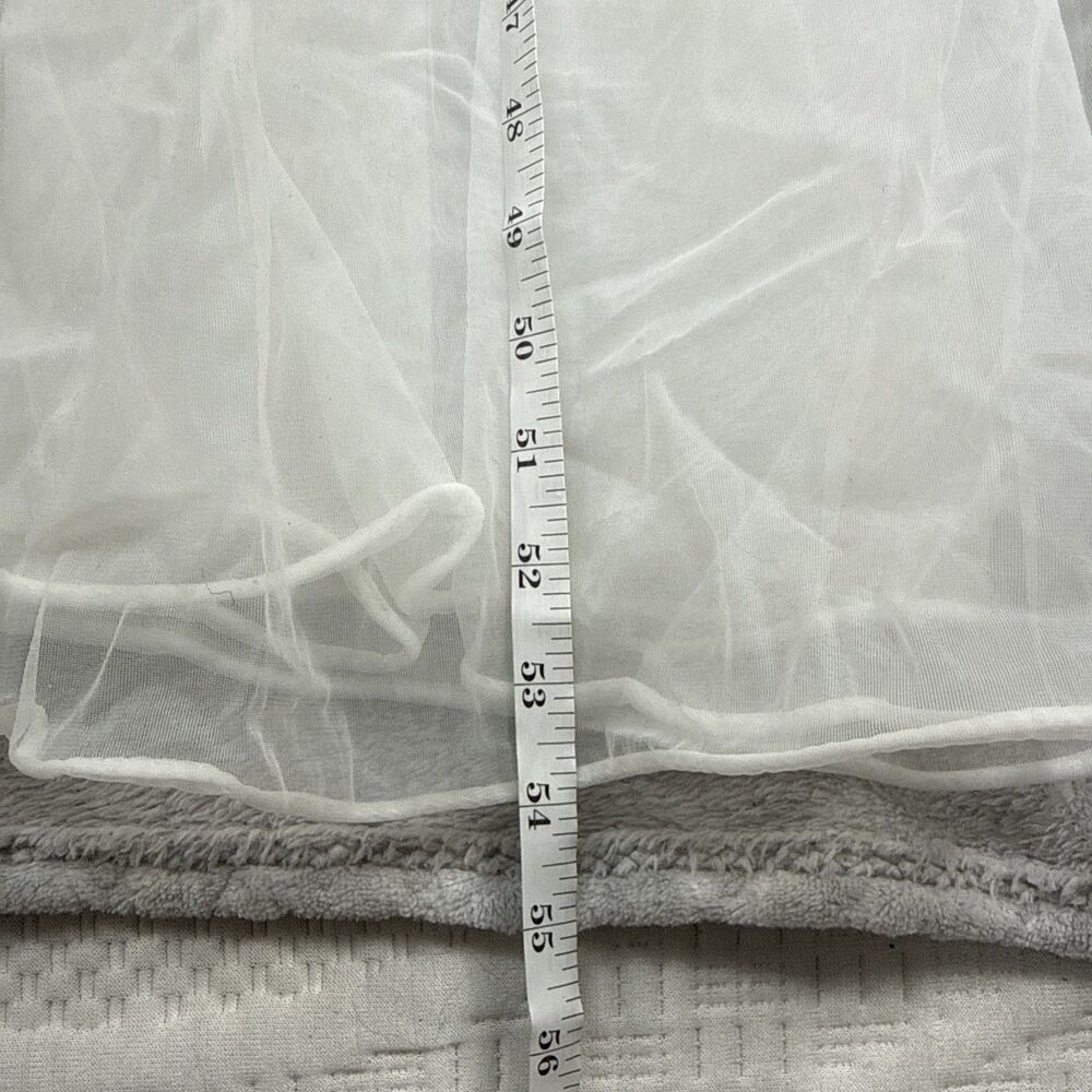 Vtg Miss Elaine Sheer Robe S/M White Belt Peignoir Puff Sleeve Bridal Retro 50s - Picture 6 of 11